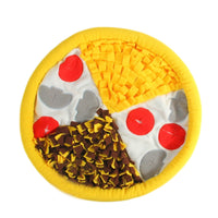 HKM-0622653 Pet Bite-Resistant Sniffing Mat in Pizza Design - Plush Material, 50cm Diameter