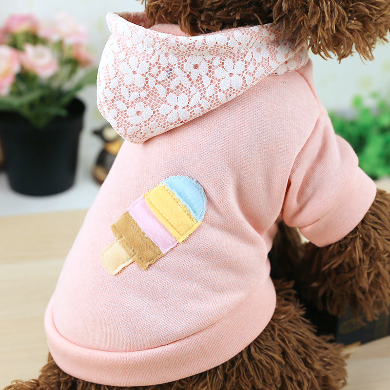 HKM-0622909 Plush Velvet Hooded Sports Sweater for Pets in Various Sizes