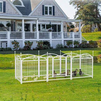 HKM-0623293 Indoor 8-Panel Metal Dog Playpen, 24-Inch High, Foldable with Door, Heavy Duty Iron for Pets