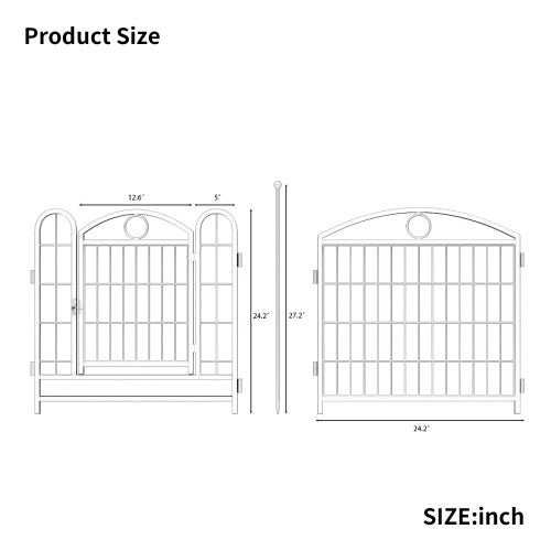 HKM-0623293 Indoor 8-Panel Metal Dog Playpen, 24-Inch High, Foldable with Door, Heavy Duty Iron for Pets
