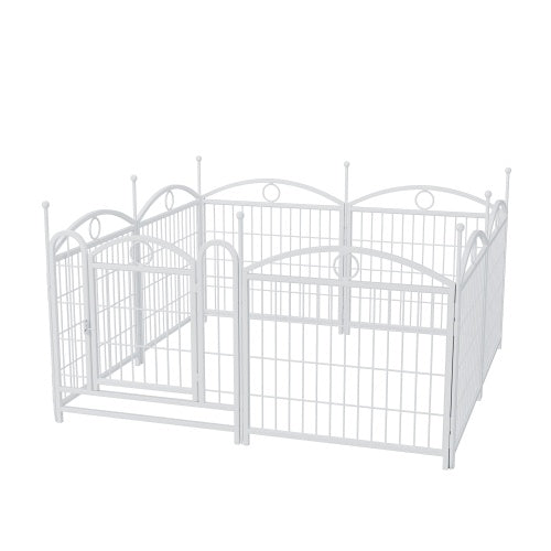 HKM-0623293 Indoor 8-Panel Metal Dog Playpen, 24-Inch High, Foldable with Door, Heavy Duty Iron for Pets