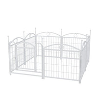 HKM-0623293 Indoor 8-Panel Metal Dog Playpen, 24-Inch High, Foldable with Door, Heavy Duty Iron for Pets