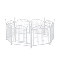 HKM-0623293 Indoor 8-Panel Metal Dog Playpen, 24-Inch High, Foldable with Door, Heavy Duty Iron for Pets