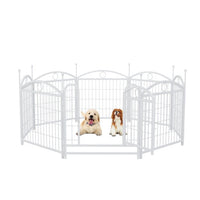 HKM-0623293 Indoor 8-Panel Metal Dog Playpen, 24-Inch High, Foldable with Door, Heavy Duty Iron for Pets