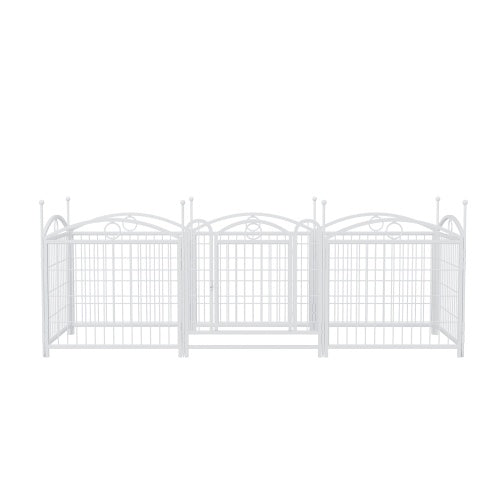 HKM-0623293 Indoor 8-Panel Metal Dog Playpen, 24-Inch High, Foldable with Door, Heavy Duty Iron for Pets