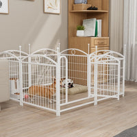 HKM-0623293 Indoor 8-Panel Metal Dog Playpen, 24-Inch High, Foldable with Door, Heavy Duty Iron for Pets