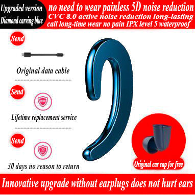 HKM-062355 Integrated Bone Conduction Hanging Ear Headphones - Bluetooth 4.2, Mono, Various Color Options