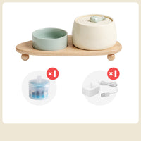HKM-0623677 Ceramic Automatic Circulating Water Dispenser with Filter and Grain Bowl for Cats