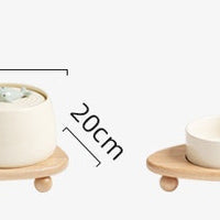HKM-0623677 Ceramic Automatic Circulating Water Dispenser with Filter and Grain Bowl for Cats