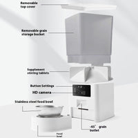 HKM-0623805 Smart Pet Feeder with Video and Voice Call Functionality, Timed Food & Water Dispenser, Stainless Steel Bowl