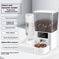 HKM-0623805 Smart Pet Feeder with Video and Voice Call Functionality, Timed Food & Water Dispenser, Stainless Steel Bowl