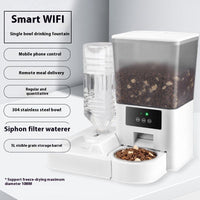 HKM-0623805 Smart Pet Feeder with Video and Voice Call Functionality, Timed Food & Water Dispenser, Stainless Steel Bowl