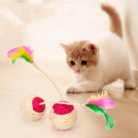 HKM-062483 Pet Toy Cat Sisal Shuttlecock