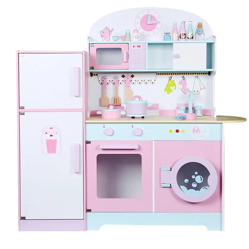 HKM-062483 Wooden Pretend Play Kitchen Set for Kids - Educational Toy for Creative Imaginative Play