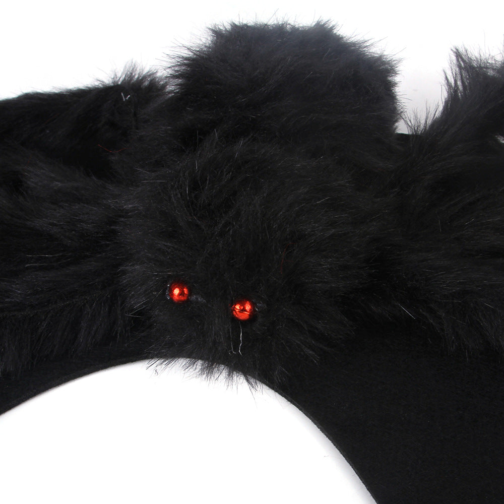 HKM-0625213 Spider Costume for Pets - Adorable Halloween Outfit for Cats and Dogs in Red and Black Cotton