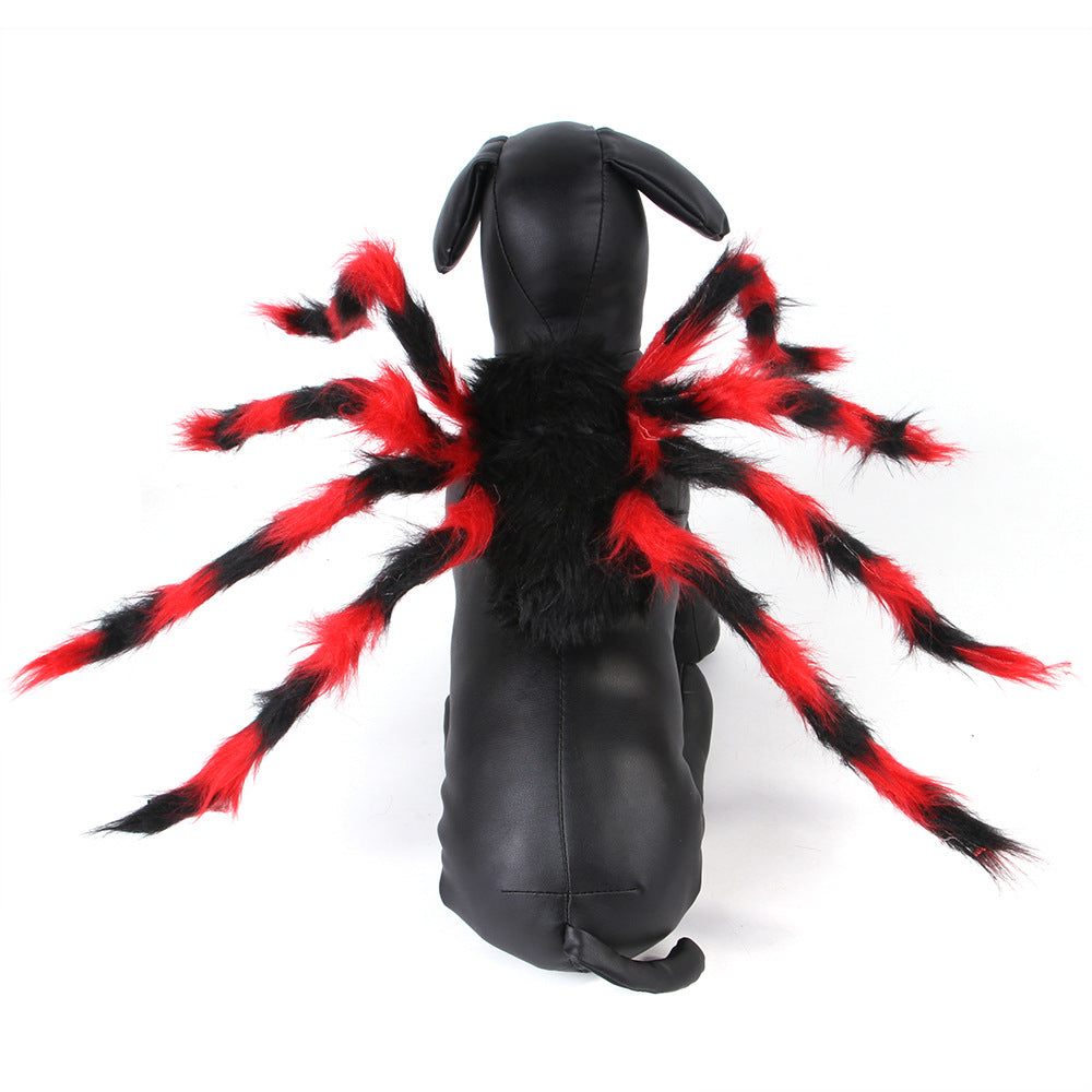 HKM-0625213 Spider Costume for Pets - Adorable Halloween Outfit for Cats and Dogs in Red and Black Cotton