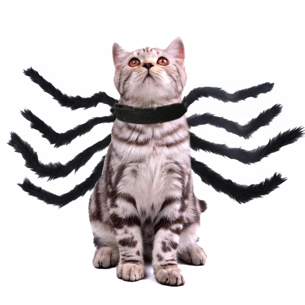 HKM-0625213 Spider Costume for Pets - Adorable Halloween Outfit for Cats and Dogs in Red and Black Cotton