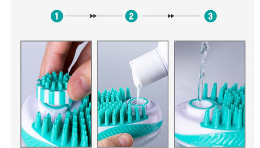 HKM-0625469 Pet Bath Massage Comb for Dogs and Cats - Dual Function ABS Brush with Soft Bristles