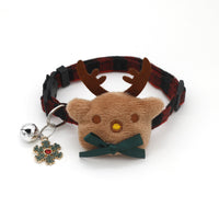 HKM-0625597 Plaid Cotton Dog Bow Collar for Christmas and Halloween Celebrations