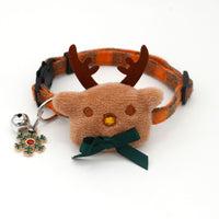 HKM-0625597 Plaid Cotton Dog Bow Collar for Christmas and Halloween Celebrations