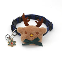 HKM-0625597 Plaid Cotton Dog Bow Collar for Christmas and Halloween Celebrations
