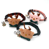HKM-0625597 Plaid Cotton Dog Bow Collar for Christmas and Halloween Celebrations