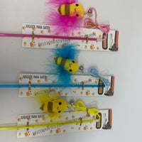 HKM-0628413 Interactive Bee Cat Teaser Wand for Playful Cats