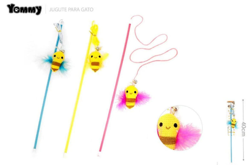HKM-0628413 Interactive Bee Cat Teaser Wand for Playful Cats