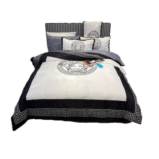 HKM-062867 Silk Cotton Nordic-Style 4-Piece Bedding Set with Modal Quilt Cover