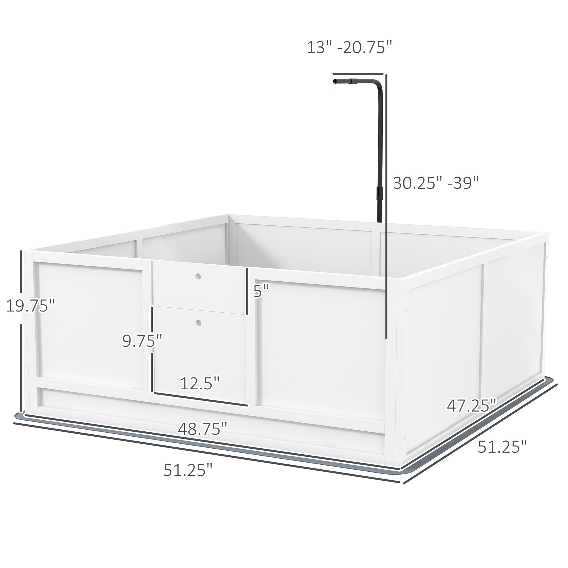 HKM-0629053 Whelping Box with Adjustable Door and Pig Rail for Safe Puppy Birth, 49" x 48"