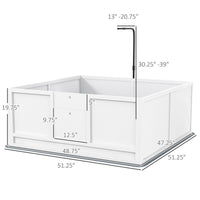 HKM-0629053 Whelping Box with Adjustable Door and Pig Rail for Safe Puppy Birth, 49" x 48"