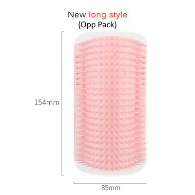 HKM-0629181 Cat Self-Grooming Wall Brush with Catnip - Durable Plastic, Soft Massage Design
