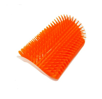 HKM-0629181 Cat Self-Grooming Wall Brush with Catnip - Durable Plastic, Soft Massage Design