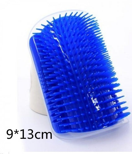 HKM-0629181 Cat Self-Grooming Wall Brush with Catnip - Durable Plastic, Soft Massage Design