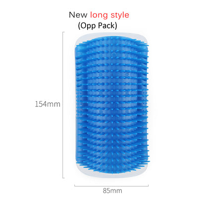 HKM-0629181 Cat Self-Grooming Wall Brush with Catnip - Durable Plastic, Soft Massage Design