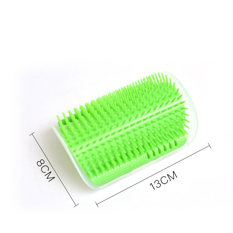 HKM-0629181 Cat Self-Grooming Wall Brush with Catnip - Durable Plastic, Soft Massage Design