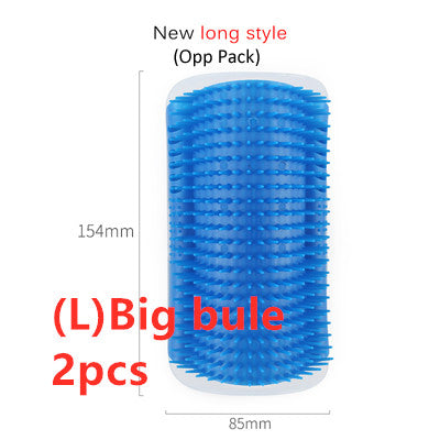 HKM-0629181 Cat Self-Grooming Wall Brush with Catnip - Durable Plastic, Soft Massage Design