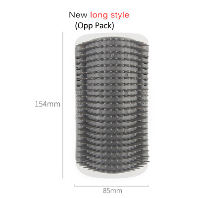 HKM-0629181 Cat Self-Grooming Wall Brush with Catnip - Durable Plastic, Soft Massage Design