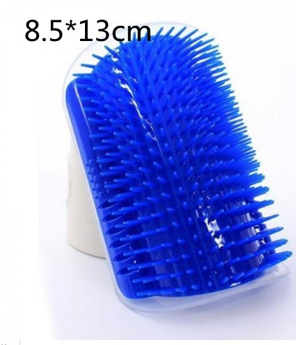 HKM-0629181 Cat Self-Grooming Wall Brush with Catnip - Durable Plastic, Soft Massage Design