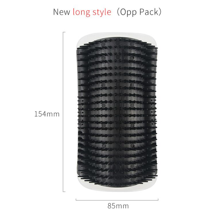 HKM-0629181 Cat Self-Grooming Wall Brush with Catnip - Durable Plastic, Soft Massage Design
