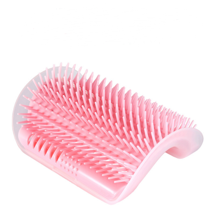 HKM-0629181 Cat Self-Grooming Wall Brush with Catnip - Durable Plastic, Soft Massage Design