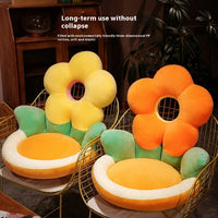 HKM-062931 Floral Pattern Half-pack Waist Support Plush Cushion, Available in Sunflower and Various Colors