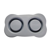 HKM-0629565 Silicone Double Dog Bowl with Stainless Steel Insert - Large and Small Sizes Available