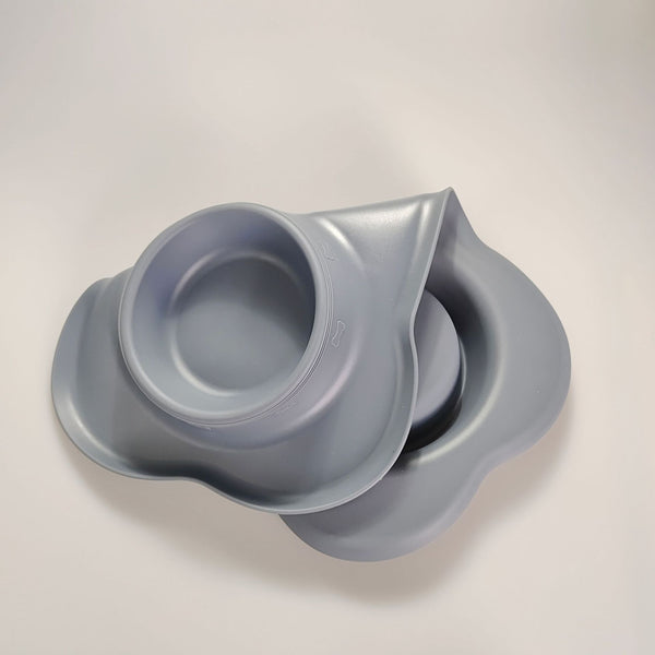 HKM-0629565 Silicone Double Dog Bowl with Stainless Steel Insert - Large and Small Sizes Available