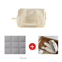 HKM-0629821 Small Dog Hand Messenger Bag in Beige - Nylon Canvas, Lightweight Design, Compact Size