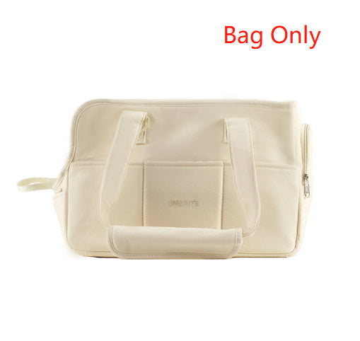 HKM-0629821 Small Dog Hand Messenger Bag in Beige - Nylon Canvas, Lightweight Design, Compact Size