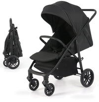 HKM-0630483 black lightweight stroller open and folded showcase