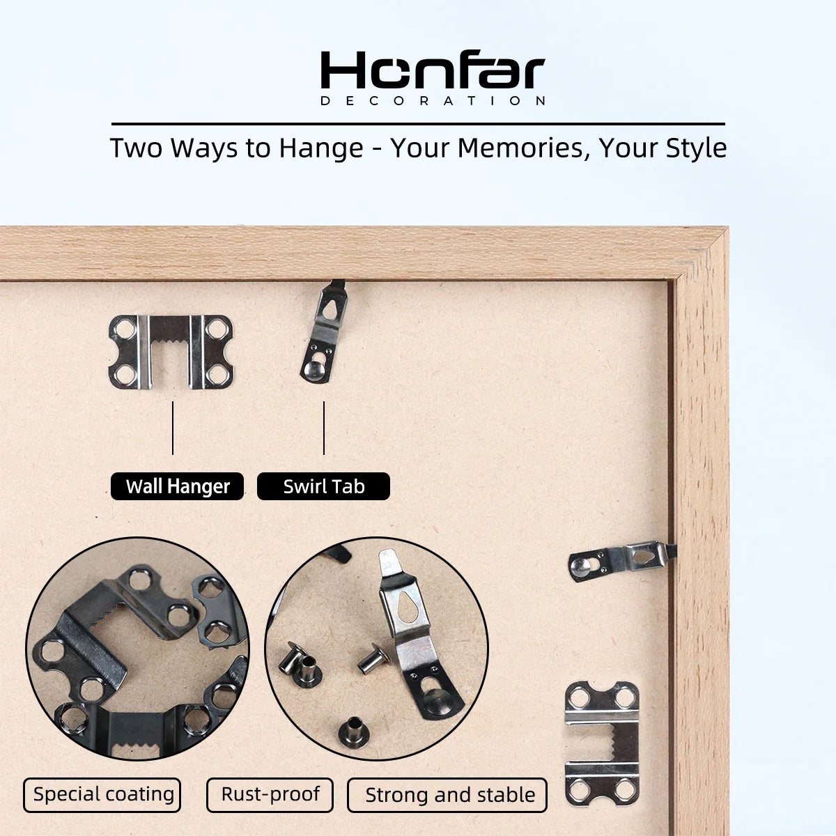 HKM-063059 Solid Oak Picture Frame for Home Decor – Classic Wooden Wall Hanging Display, Available in Various Sizes 21x30, 30x40, 40x50, 50x70 cm