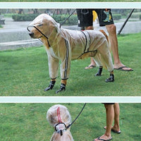 HKM-0631741 Waterproof Transparent Raincoat for Large Dogs - Casual Pet Clothing in Various Sizes