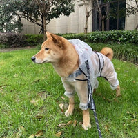 HKM-0631741 Waterproof Transparent Raincoat for Large Dogs - Casual Pet Clothing in Various Sizes